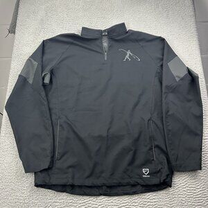 Nike Ken Griffey Jr Mens Baseball Black Warm-Up Quarter Zip Large Pockets